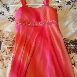 pink and orange dress